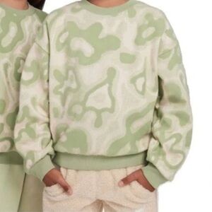 Nike Sweatshirt Abstract Green Crew Medium